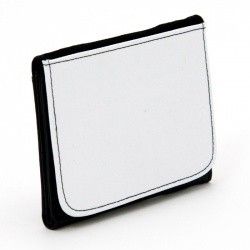 Бумажник черный маленький с белым полем для сублимации (d=12.0 х 10.5 см)